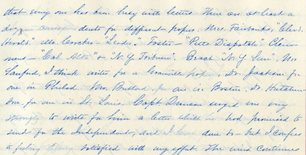Emily Allen Severance, travel diary, June-August 1867