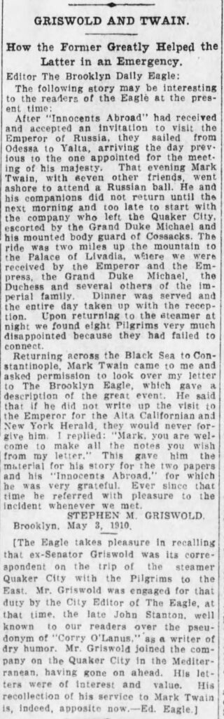 Brooklyn Daily Eagle, May 3, 1910, pg. 4