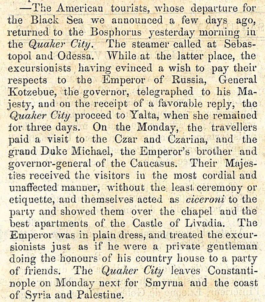 The Levant Herald. August 31, 1867, page 2.